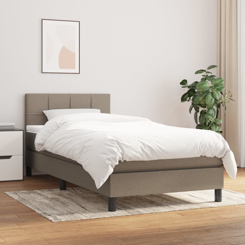 Maison Exclusive - Boxspringbett mit Matratze Taupe 90x200 cm Stoff