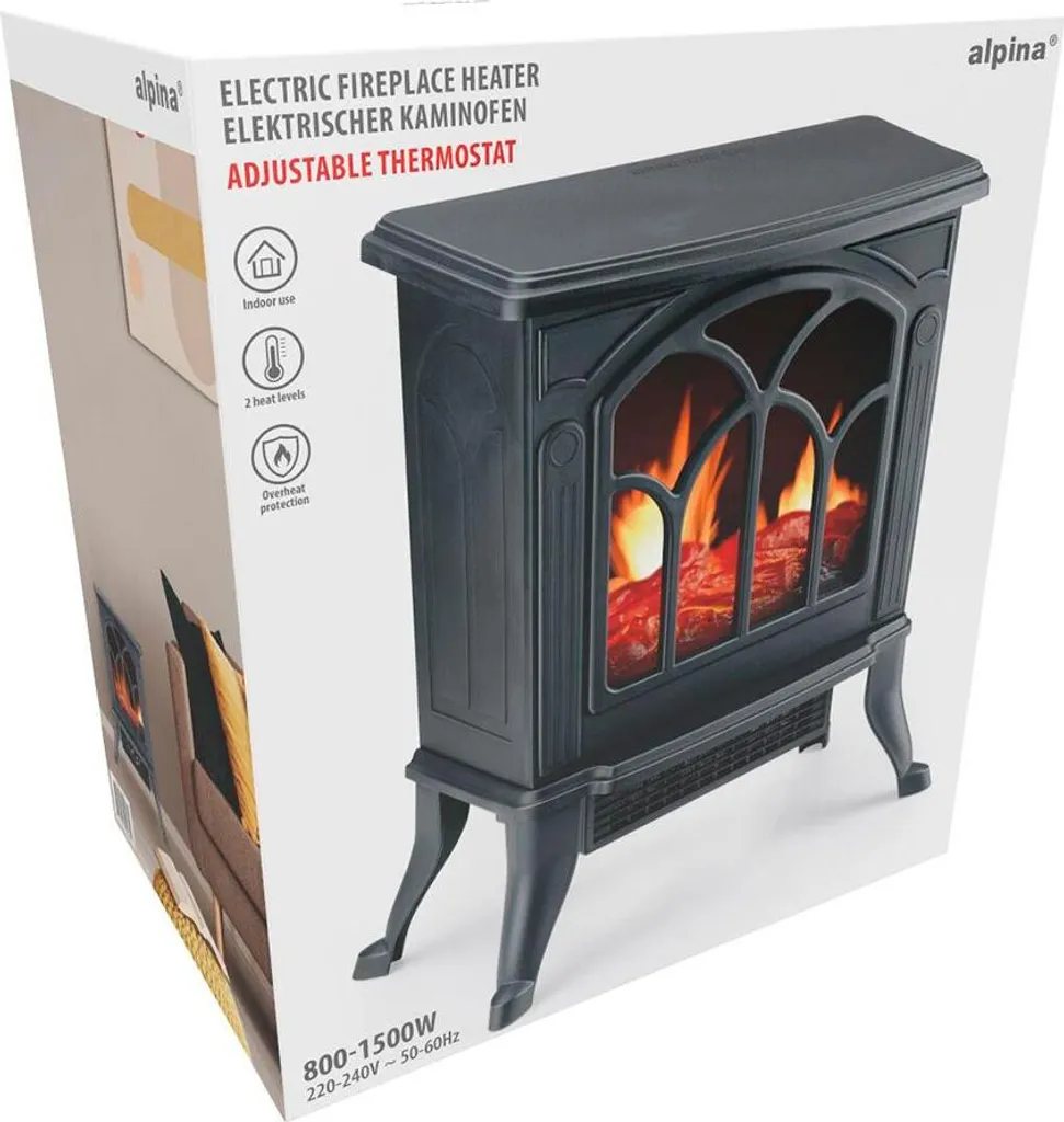 Cheminée électrique Alpina PTC : fini le froid avec ce chauffage déco