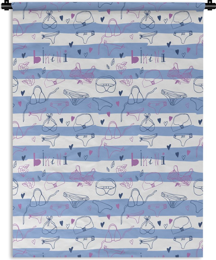 MuchoWow Wandteppich Wandbehang Bikini - Sommer - Schnittmuster 120x160 cm Tapisserie Dekoration Wandtuch - Wohnzimmer - Moderne