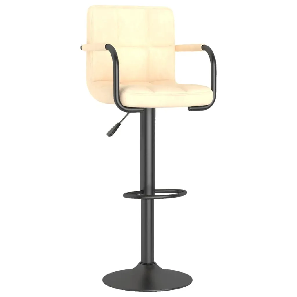 SYFAX™ Sgabello da Bar Crema in Velluto - Design Moderno e Comfort
