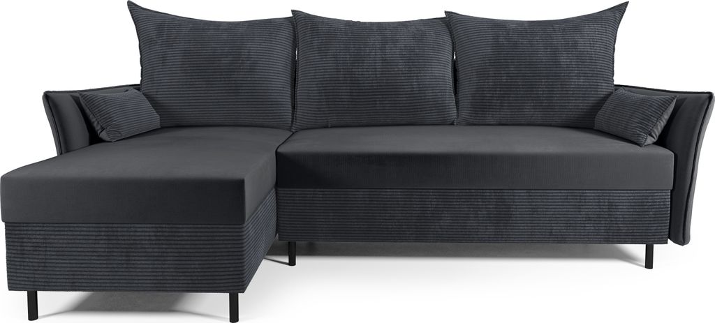DOMO-HOME Ecksofa mit Schlaffunktion GREM – Weiche Polsterung 224x103cm | Universelle Farbgestaltung | Bequemes Sitz- und Schlaferlebnis | Hochwe...