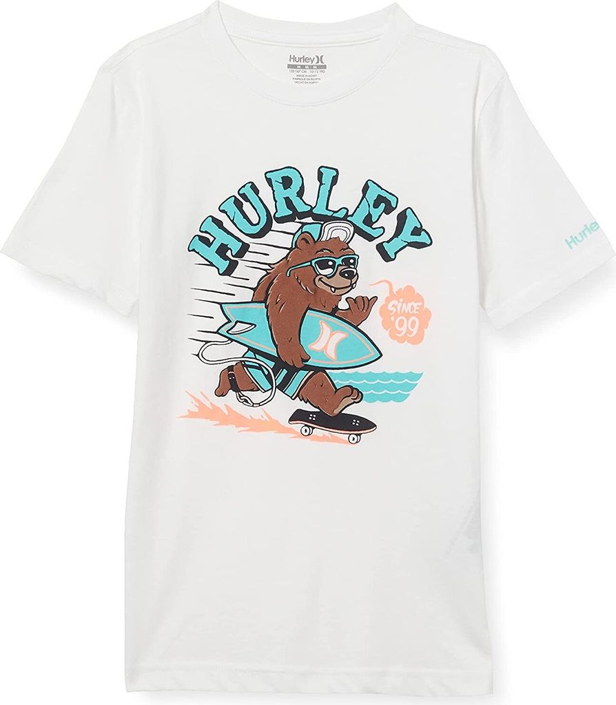 Hurley Jungen Hrlb Surfing Bear Tee T-Shirt Gr. 12 – 13 Jahre 147-163