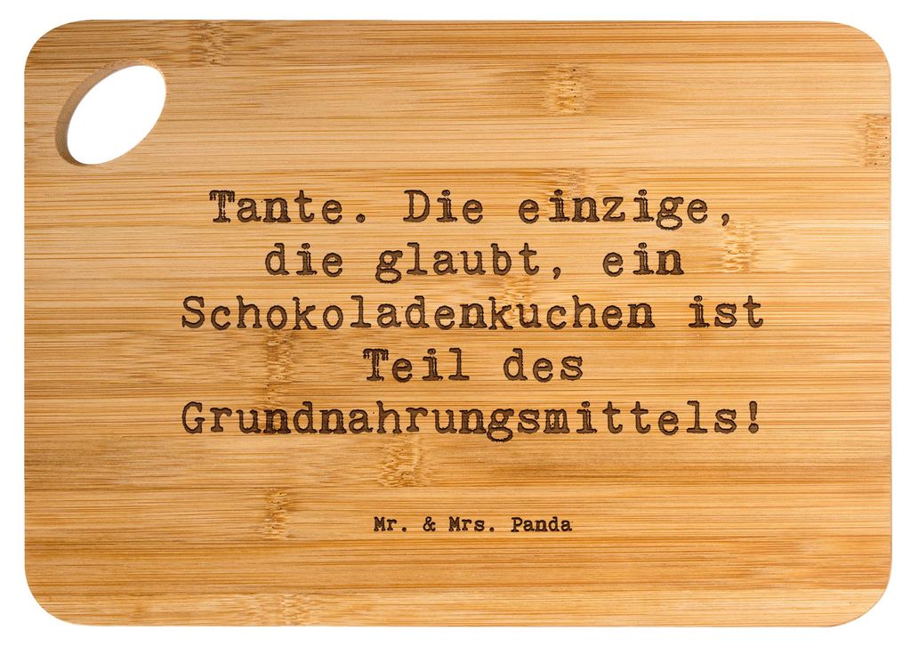 Mr. & Mrs. Panda Holzbrett Spruch Tante Schokoladenkuchen - Transparent - Geschenk, Neffe, handgemacht, Jubiläen, Humor, Nichte, Geschenkidee, Bre...