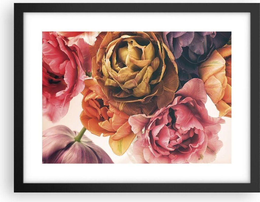 Gerahmtes Poster - Schwarzer Rahmen - Blumenstrauß Blumen Braut - 40x30 cm - Wand Bild - Wanddeko - Wandbilder - Kunstposter - Wandposter - Bilder...