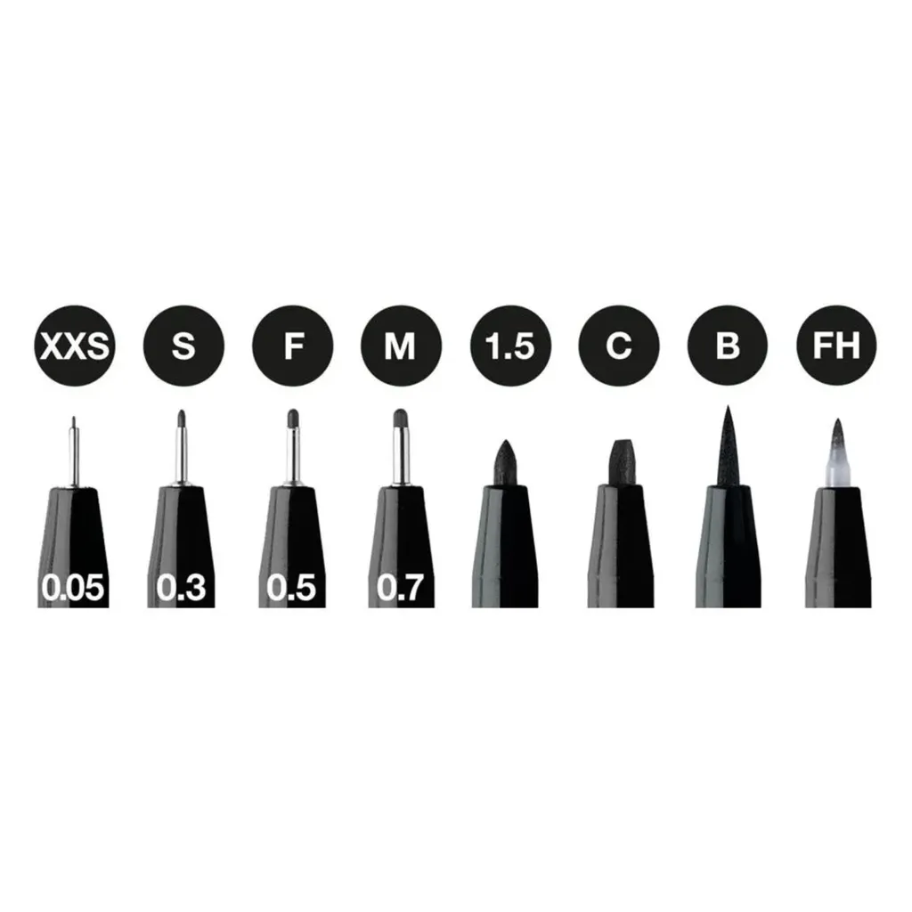 Faber-Castell 167158 Pitt Artist Pen Set 8 Pezzi Nero 199 India Ink