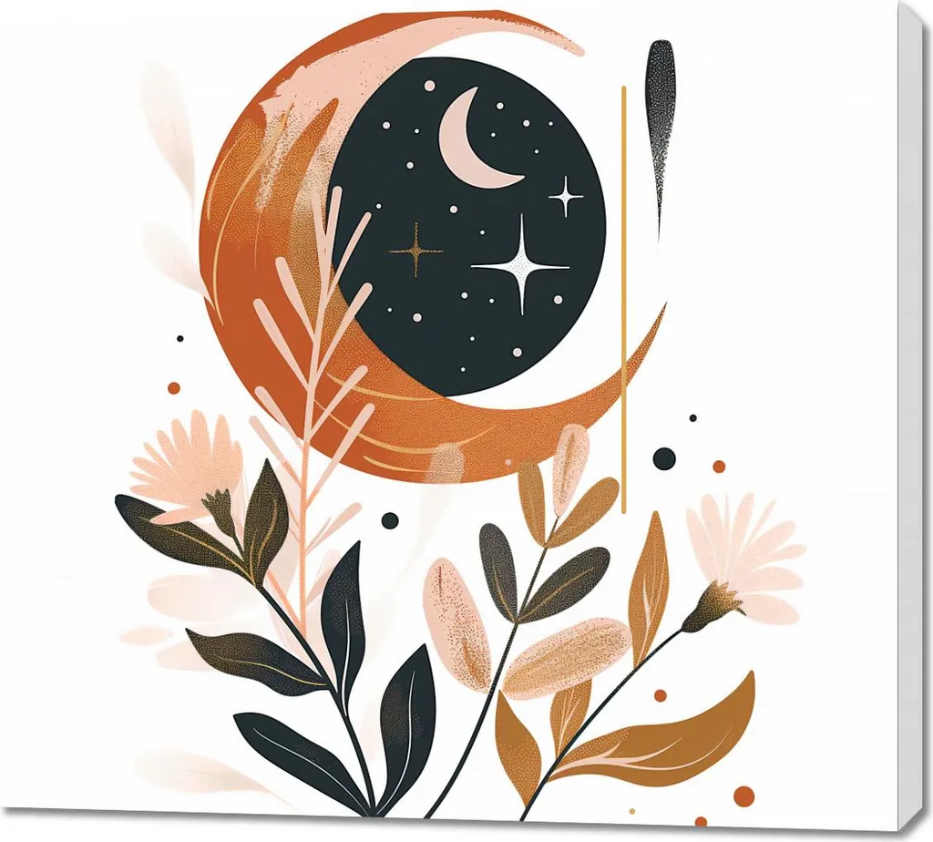 Quadro 100x90cm Forza e Luna - Arredo Moderno su Tela Alta Qualità