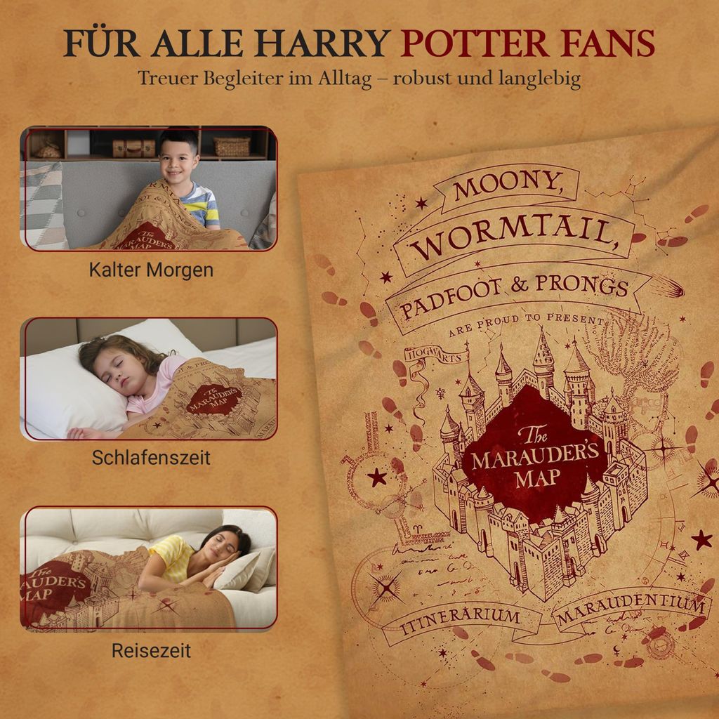 Coperta Harry Potter Morbidissima 150x200cm: Plaid In Microfibra Per Bambini E Ragazzi - 4