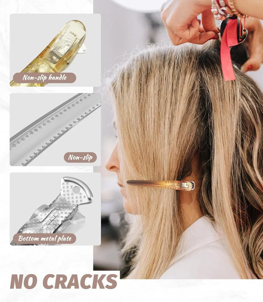 4 Pinces à cheveux professionnelles antidérapantes pour sectionnage - 2