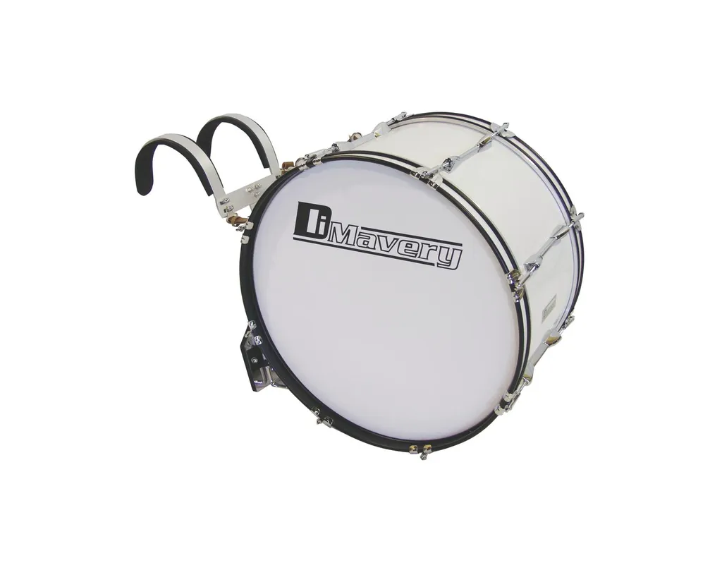 DIMAVERY MB-422 Tambour de basse de marche 22x12 blanc avec sangle