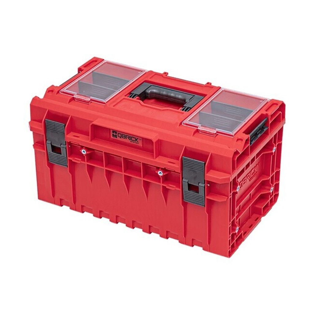 Qbrick System ONE 350 2.0 Profi RED ULTRA HD Custom Werkzeugkoffer modularer Organizer 585 x 385 x 320 mm 38 l stapelbar IP66