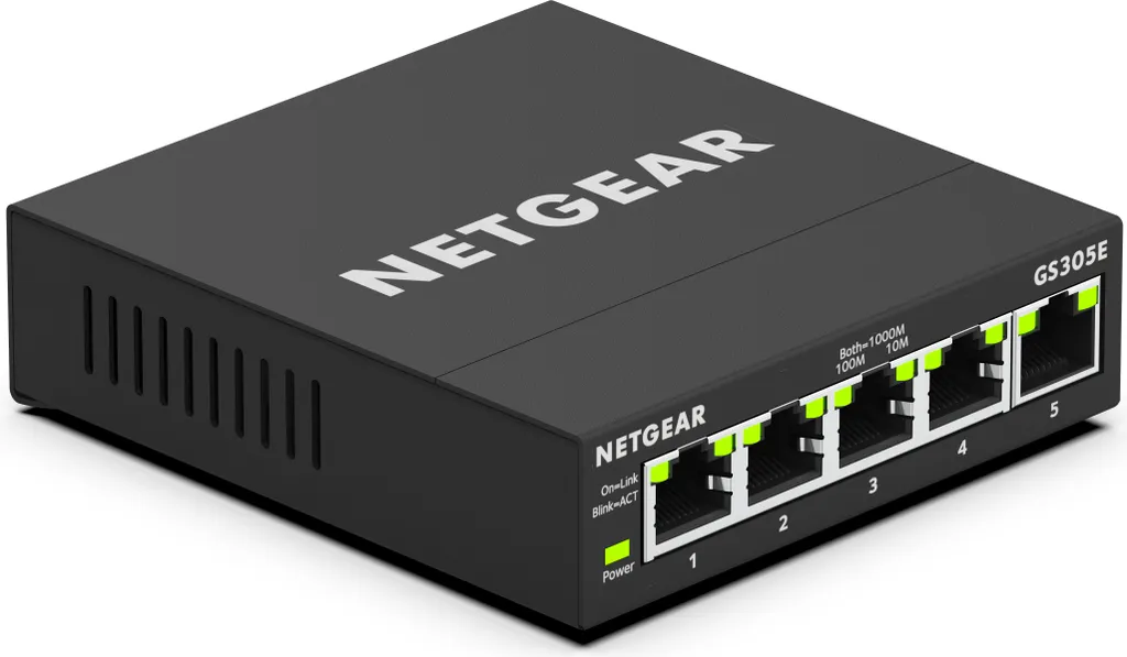 Switch Ethernet Gigabit NETGEAR GS305E Idéal Télétravail et Maison 5P