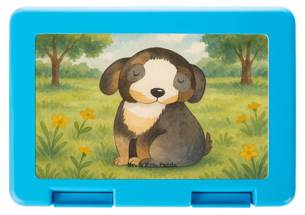 Mr. & Mrs. Panda Bento Box Hund Entspannen Design - Weiß - Geschenk, Süß, Entspannt, Meal Prep, Bentobox, Brotbehälter, Snackbox, Sprüche, Lun...
