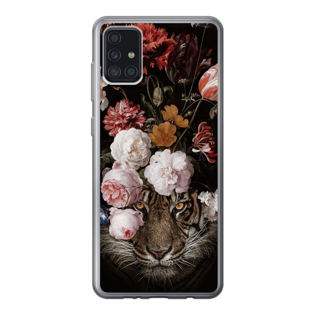 MuchoWow Handyhülle Schutzhülle Hülle für Samsung Galaxy A52 5G Blumen - Jan Davidsz de Heem - Tiger - Gemälde - Stillleben - Alte Meister S...