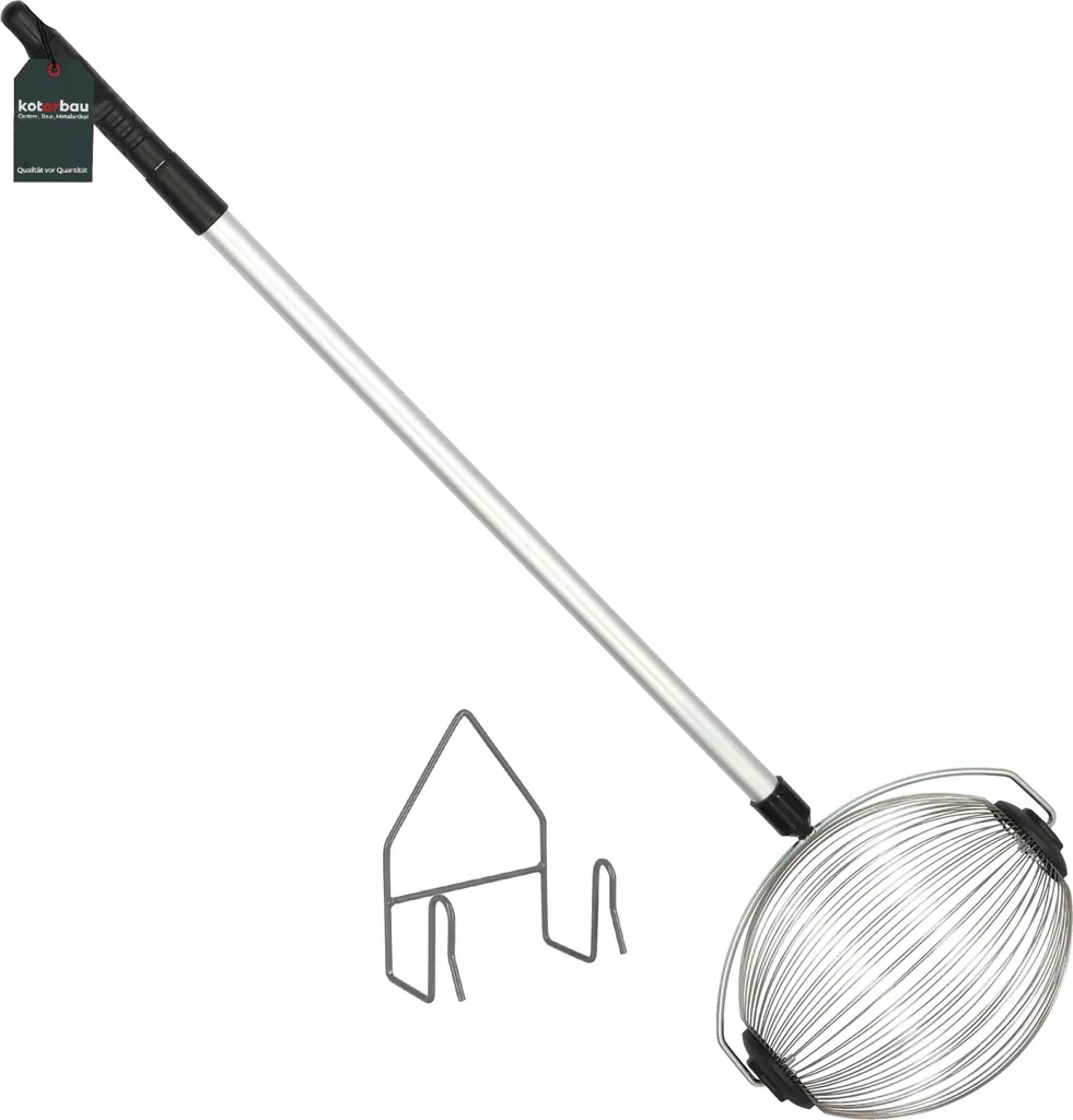 KOTARBAU® Raccoglitore di dadi in acciaio inox con manico regolabile in alluminio 105 - 145 cm Raccoglitore di frutta su ruote