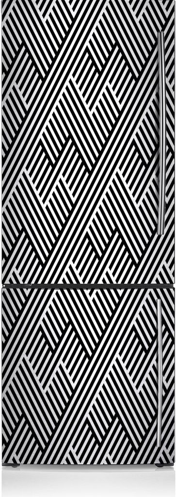 Kühlschrankmagne Kühlschrank Aufkleber Magnetfolie Dekoration 70x190 cm - Gebrochenes Linienmuster