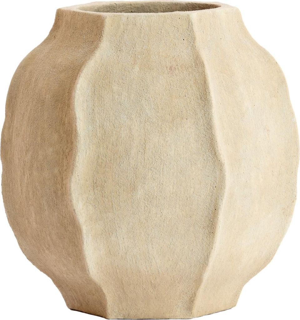 Light & Living Vase SAPHIRA aus Stein in Mattem Sand - Ø40x40,5 cm