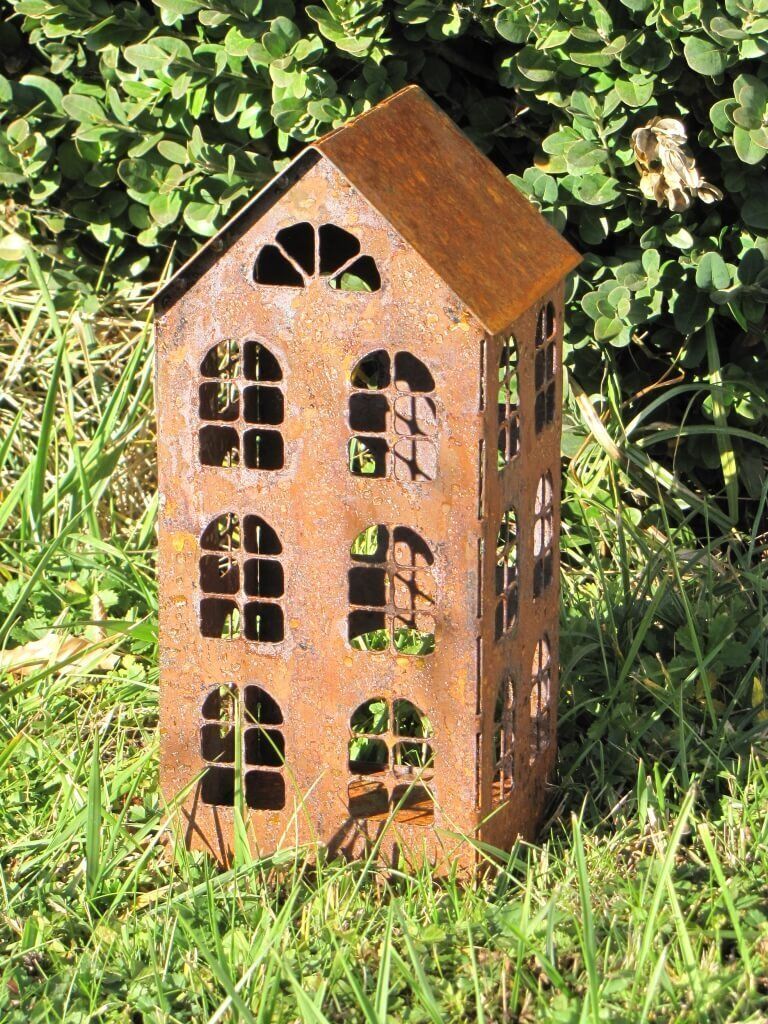 Edelrost Windlicht Haus, 3 Größen Windlicht Haus - 50 cm Produktbild 