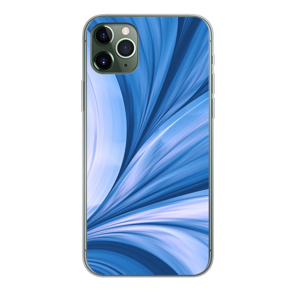 MuchoWow Handyhülle Schutzhülle Hülle für iPhone 11 Pro Max Blau - Abstrakt - Design Silikon Softcase Handy Hülle - Schutz