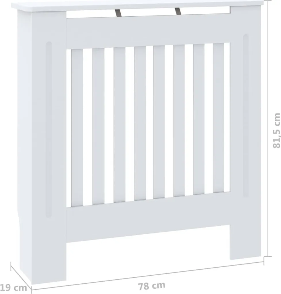 vidaXL Rivestimento per radiatori in MDF bianco 78 cm - 8