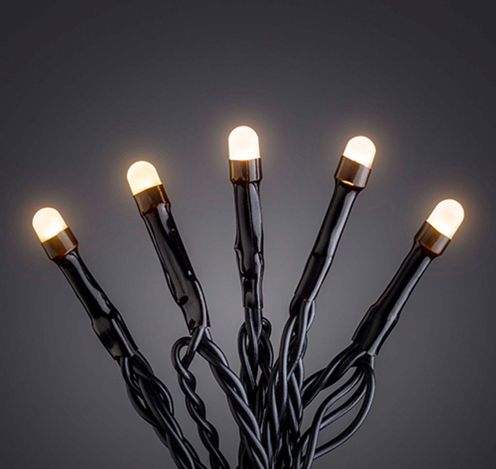 Konstsmide Micro LED Lichterkette, gefrostet, 80 bernsteinfarbene Diode