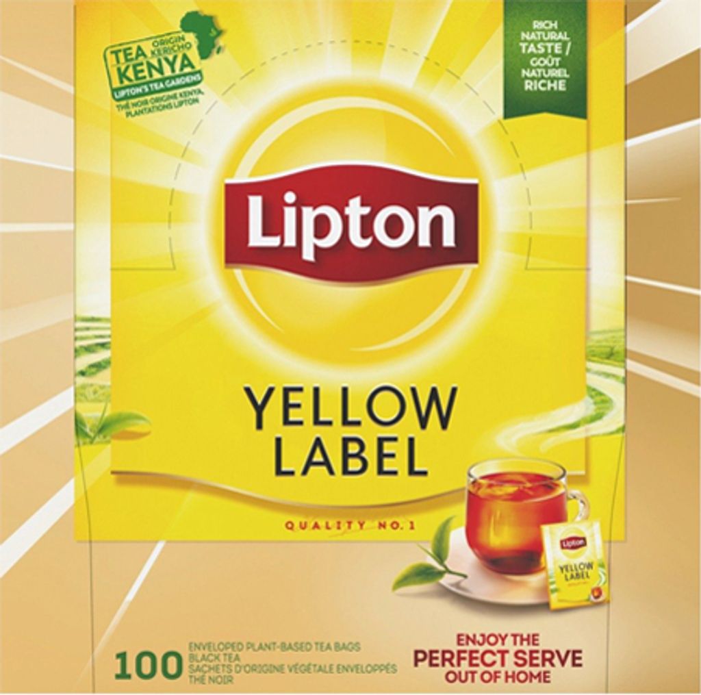 Lipton - Tee Lipton Yellow Etikett mit Umschlag 100x1.5gr | Box ein 100 Stück