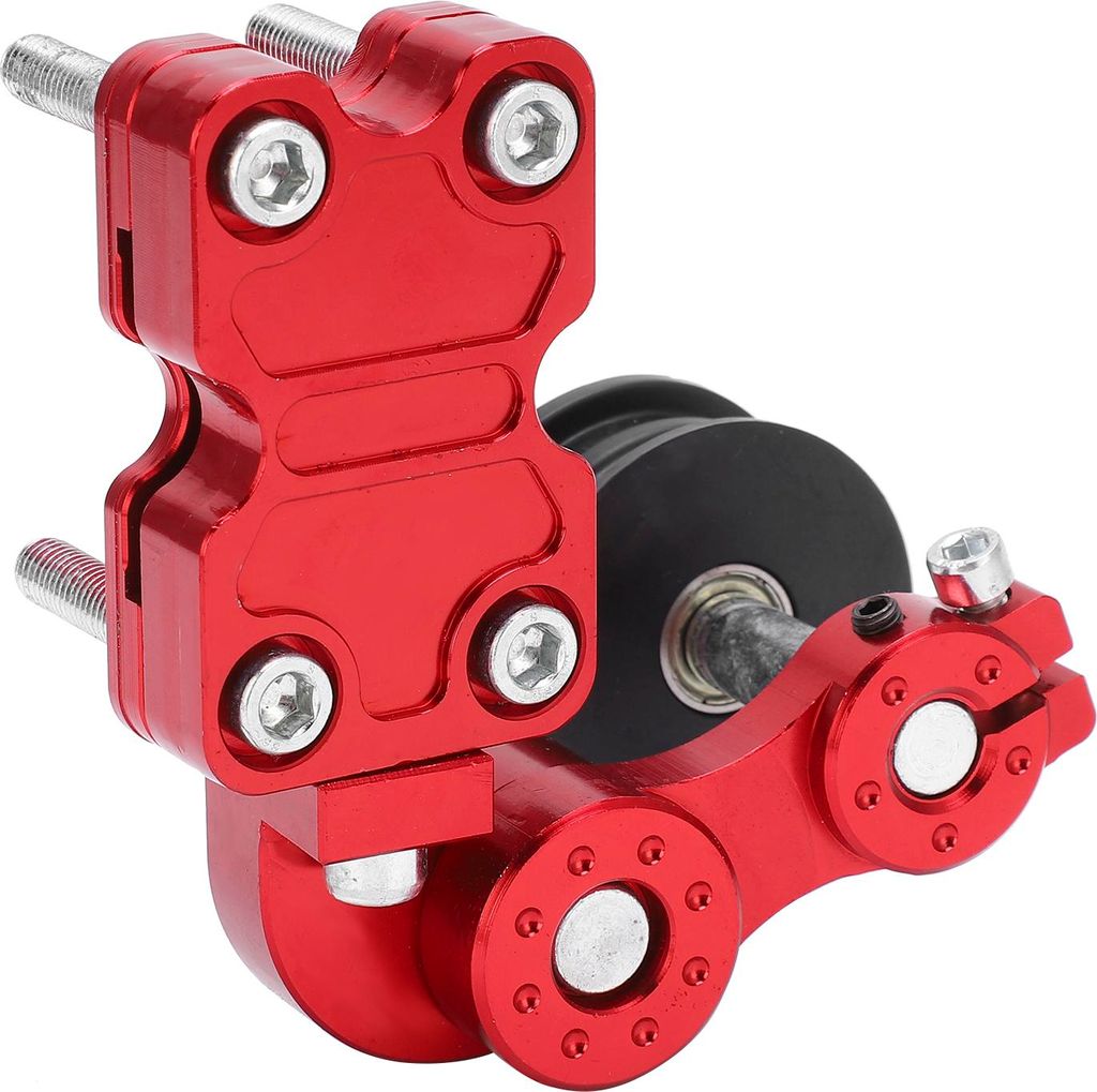 Motorrad-Kettenspanner, automatischer Einsteller, universell für ATV, Geländewagen, Dirt Bike (rot)