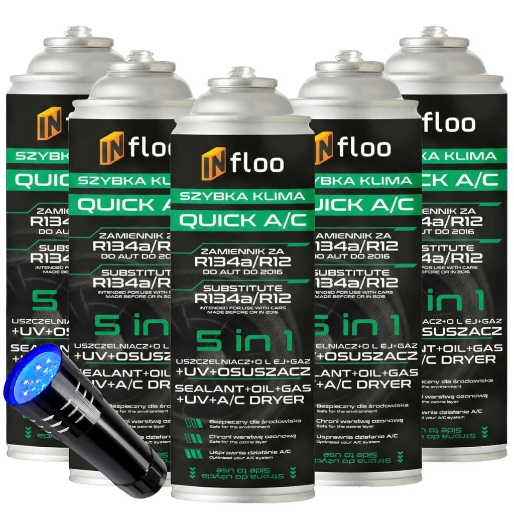 INfloo Quick A/C R134a 5in1 – 5×205 g – R134a Produktbild 