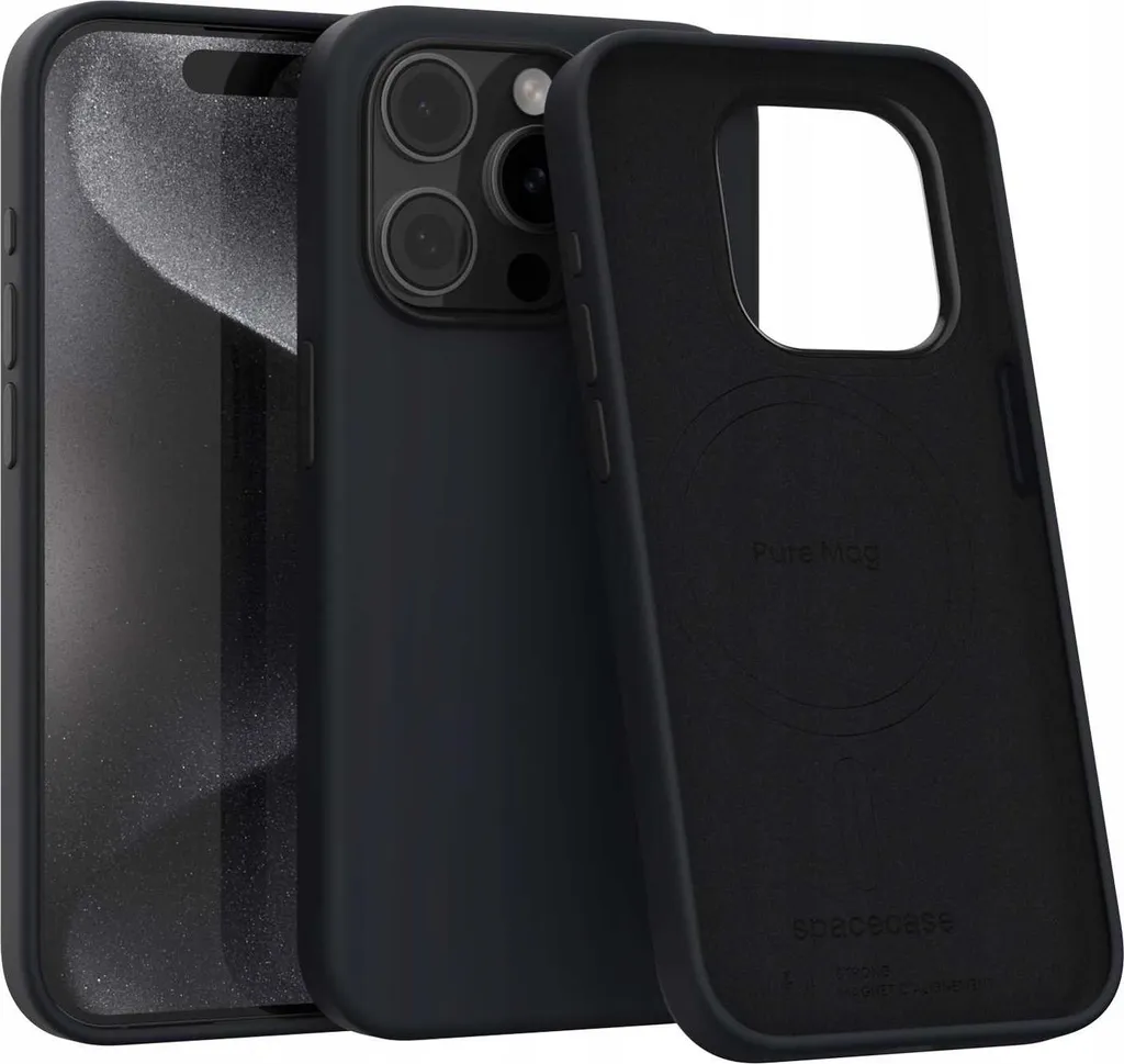 Custodia Magnetica iPhone 15 Pro SPACECASE Pure Mag Nero MagSafe