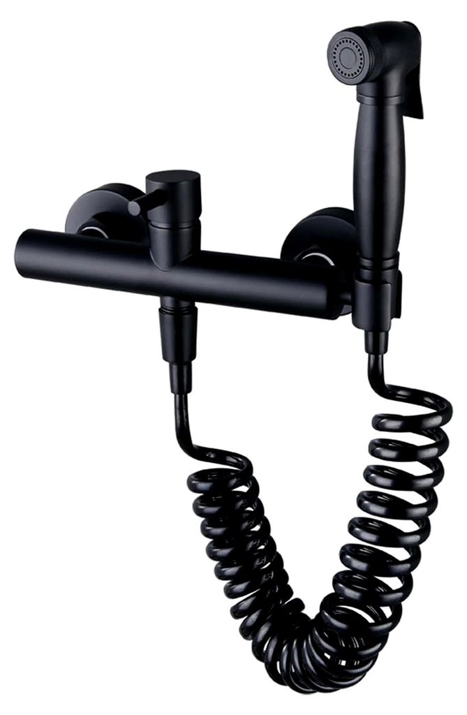 Sprühgerät Schwarz Tragbares Handsprühgerät for Toilette Messing Baby-Stoffwindelsprühgerät for heißes und kaltes Wasser Tragbarer Sprühauf...