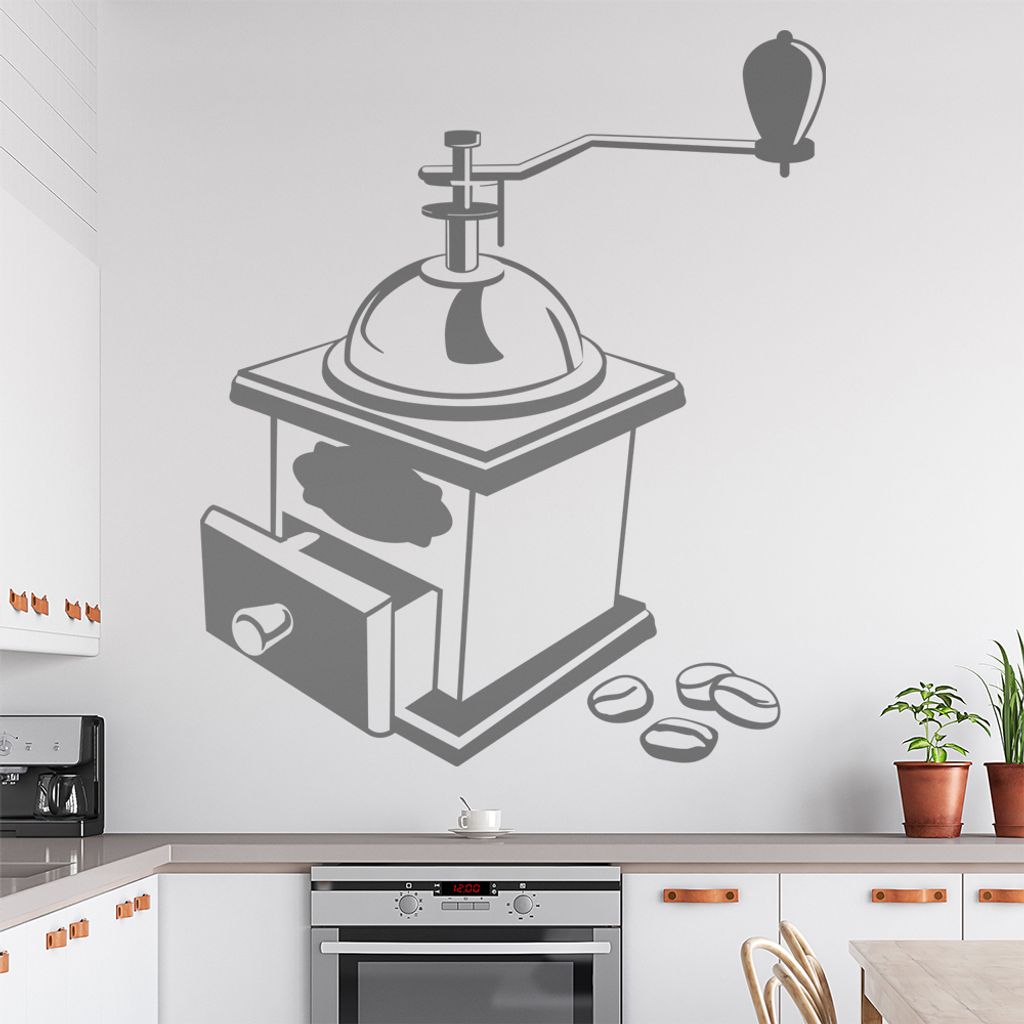 Kaffeemaschine Wandtattoo in 6 Größen - Wandaufkleber Wall Sticker - Dekoration, Küche, Wohnzimmer, Schlafzimmer, Badezimmer