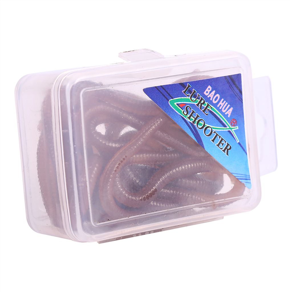 10cm Wurm-Köder, weiche Fischköder mit Lockgeruch für Angler, Box mit 17-18 Stück