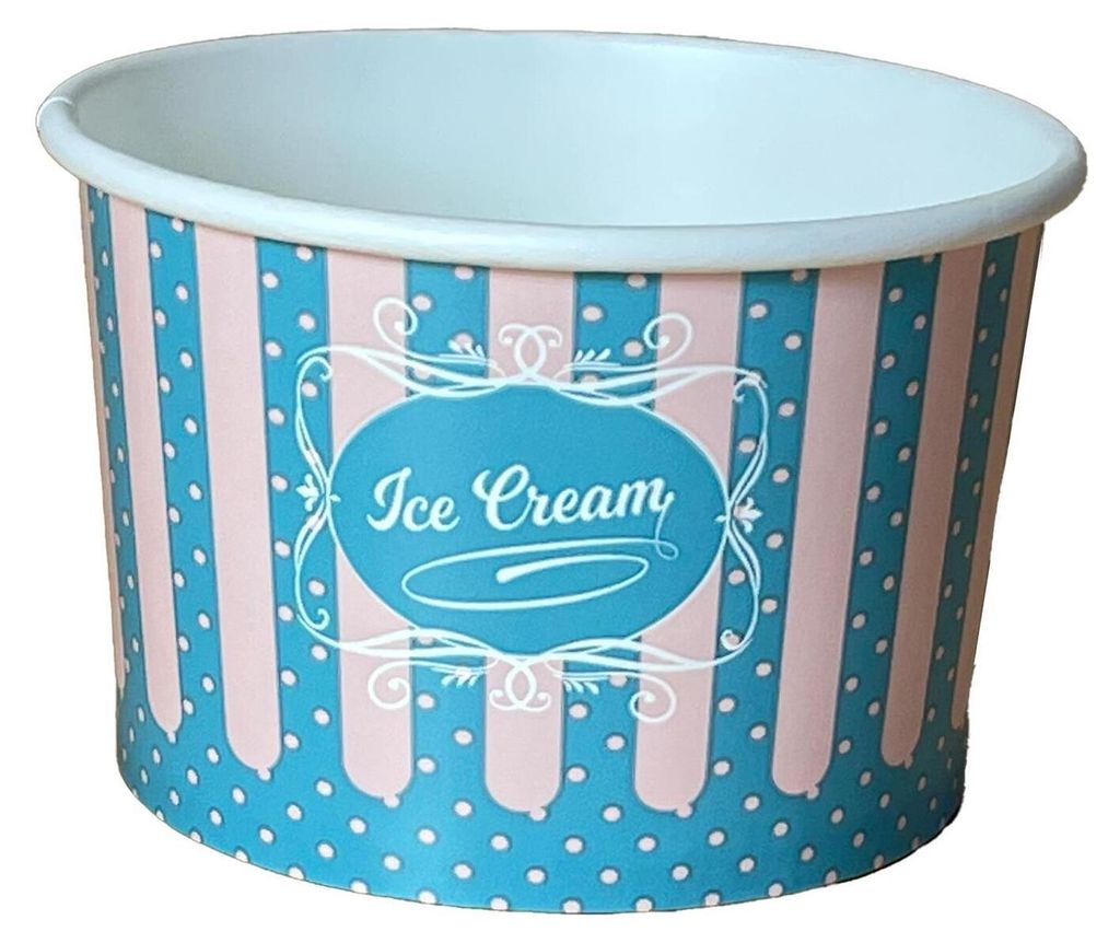 250x Eisbecher aus Papier Patisserie ICE CREAM Motiv 235 ml Produktbild 