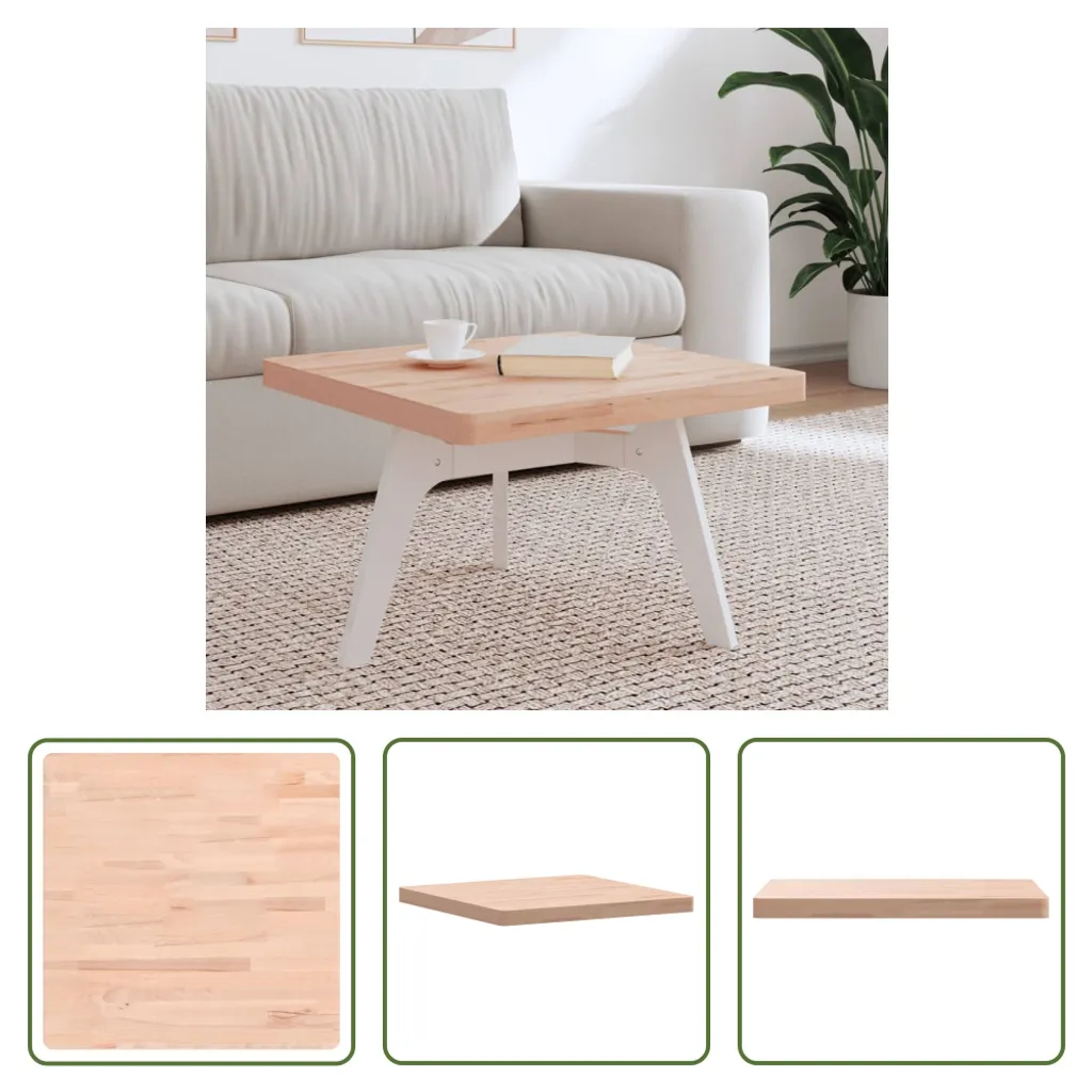 Top Tavolo Quadrato 60x60 cm Faggio Massello Spessore 4cm | Design Bio