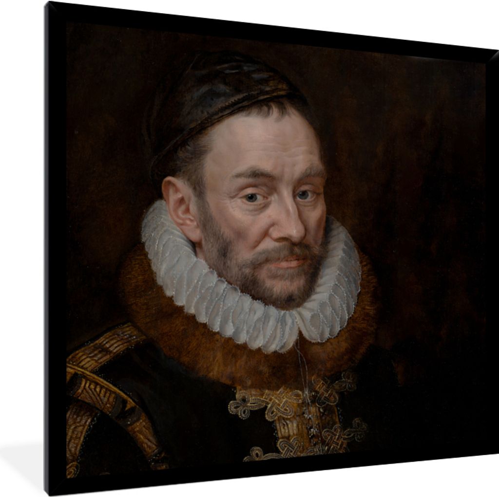MuchoWow Gerahmtes Poster Wilhelm von Oranien - Gemälde - Alte Meister - Kunst 40x40 cm - Poster mit Schwarzem Bilderrahmen Wandposter Rahmen Fo...