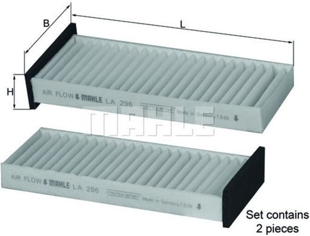 MAHLE Innenraumfilter LA 296/S Pollenfilter für MITSUBISHI Mirage / Space Star Schrägheck (A0A)