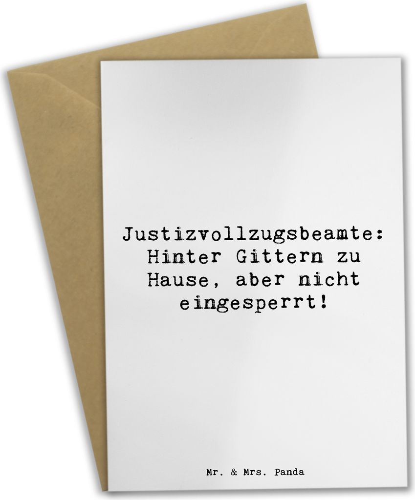 Mr. & Mrs. Panda neujahrskarte Spruch Justizvollzugsbeamte Freiheit - Weiß - Geschenk, osterkarten, hochzeitskarten, Beruf, Menschlichkeit, Gefän...