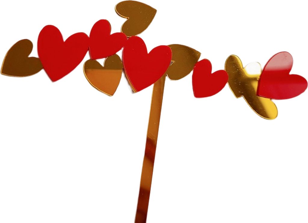 Multifunktionaler Kuchen-Top-Burrs-freier Acryl Rose Blumenherz Muttertag Cupcake Pick Party Supplies-D