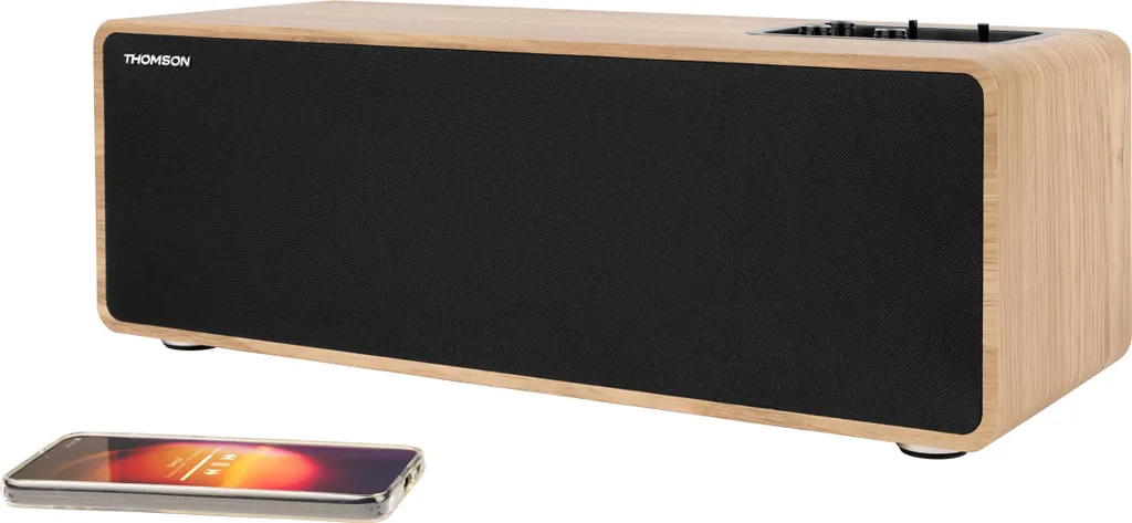 Enceinte d'étagère Bluetooth bois brun Thomson WS852 Cosy Range 30W RMS