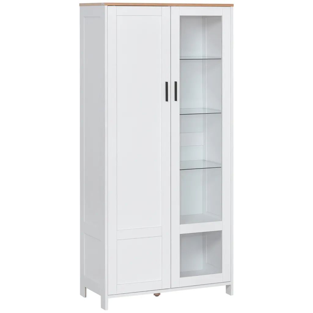 Meuble de rangement cuisine blanc 9 niches et étagères réglables 160H