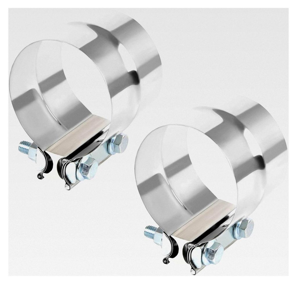 2 Stück Ø 88–92 mm (3,5 Zoll) Edelstahl Auspuffschelle Rohrverbinder – Universelle Verbindungsklemme für Abgasanlagen im Auto, rostfrei