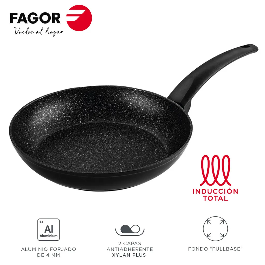 Petite Poêle de Cuisine Fagor VIVANT 20cm Aluminium Noir Antiadhésive