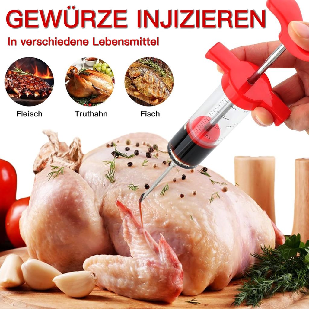 Fleischspritze, bruchsichere Marinadenspritze Produktbild 2