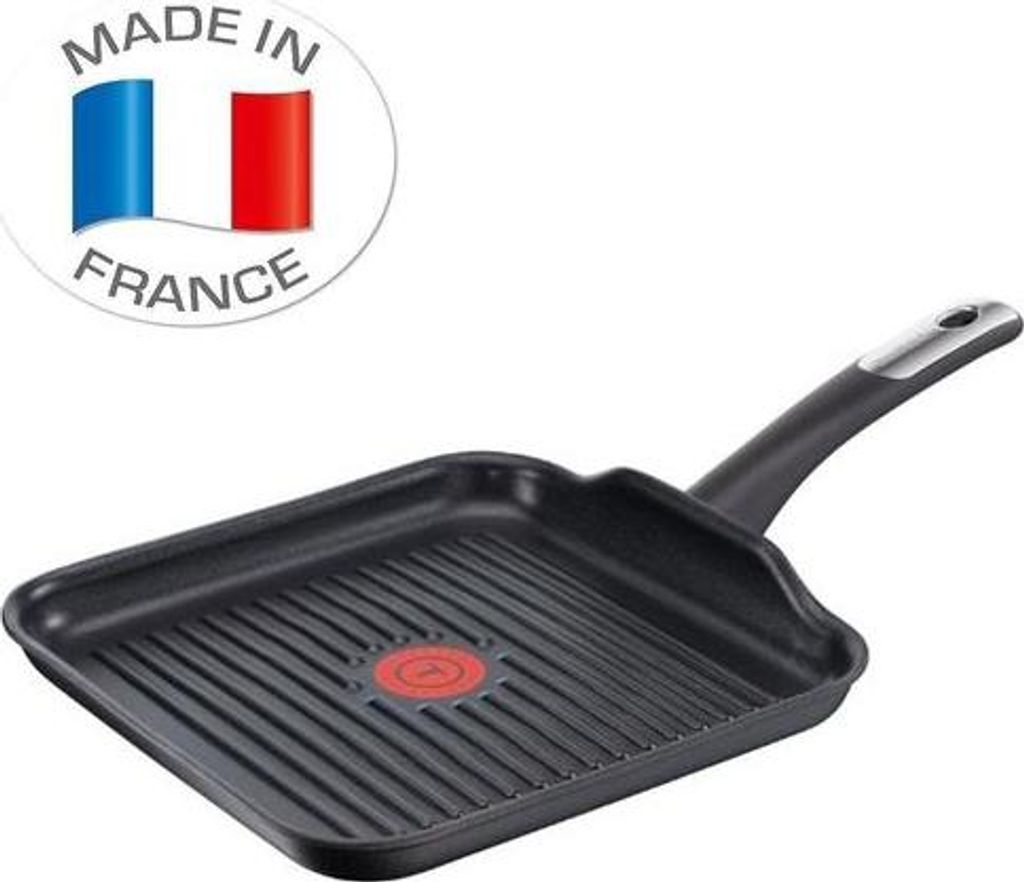 Tefal Grillpfanne C63340 Grillpfanne Induktion 26x26 cm, Gusseisen Steakpfanne, Grill Pfanne, Aluminiumguss (1-tlg., Antihaftbeschichtet, Bratpfanne