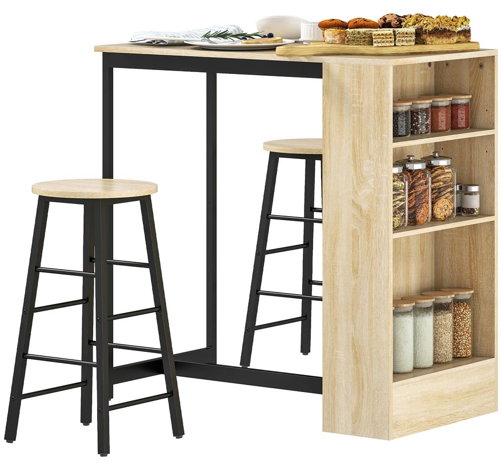 HOMCOM barset, inclusief barkrukken, 3-delig. Barset met Productafbeelding 