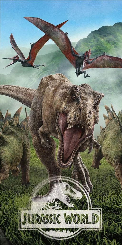 Jurassic World Baumwolle Strandtuch Frottee Badetuch mit Produktbild 