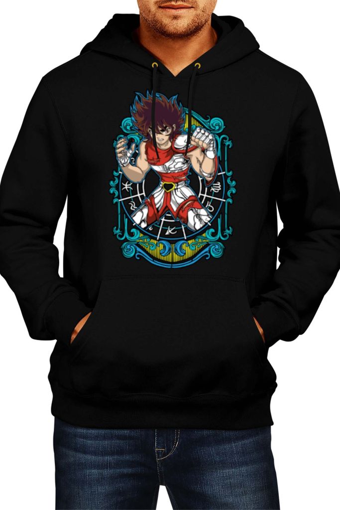 Herren Kapuzenpullover Japan Manga Comics Anime Saint Anime Seiya Pegasus Var-011 Pegasus Knight, Man S / Schwarz