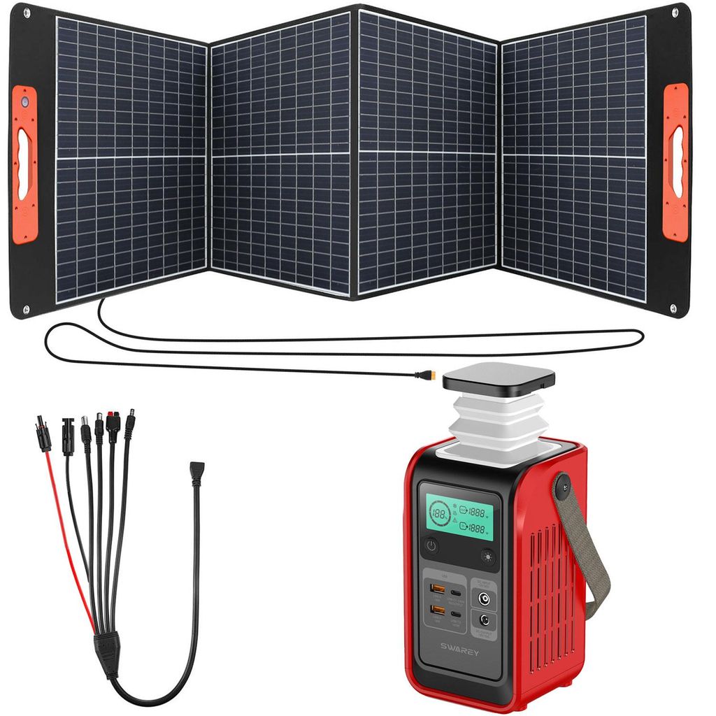 SWAREY S200 DC Powerstation mit 100W Solarpanel,192Wh Produktbild 