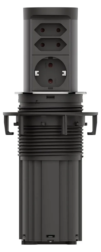 Prise escamotable BACHMANN ELEVATOR2 Inox avec câble 2m AEH ultra compact - 5