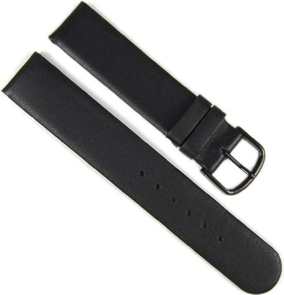 Ersatzband Uhrenarmband Schafnappa Leder schwarz 18mm 23794-BIP