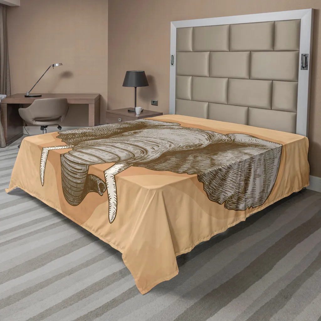 Drap plat éléphant gris amande, textile confort premium de 275 x 260 cm